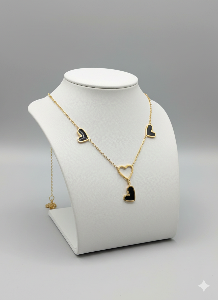 Layered Hearts Gold Necklace