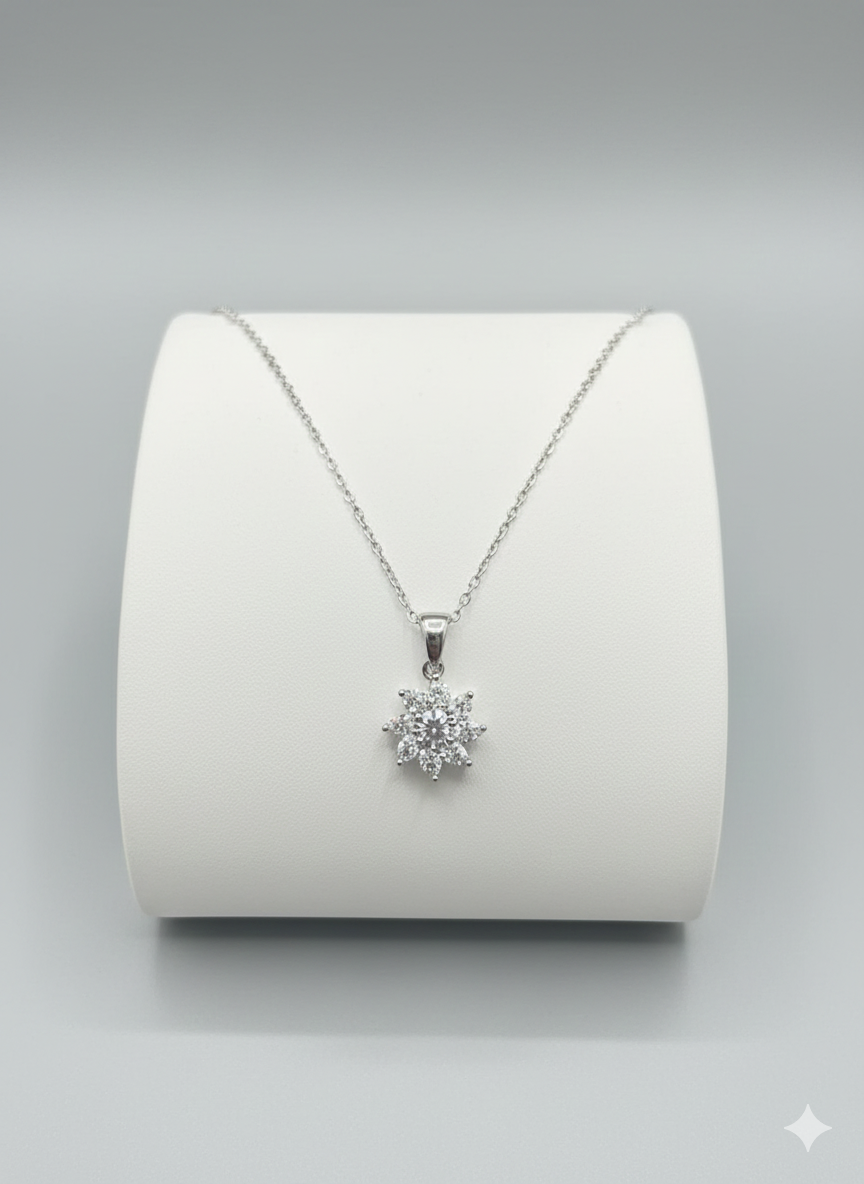 Crystal Starburst Pendant Necklace