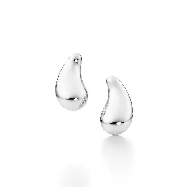Teardrop Shaped Silver Earrings