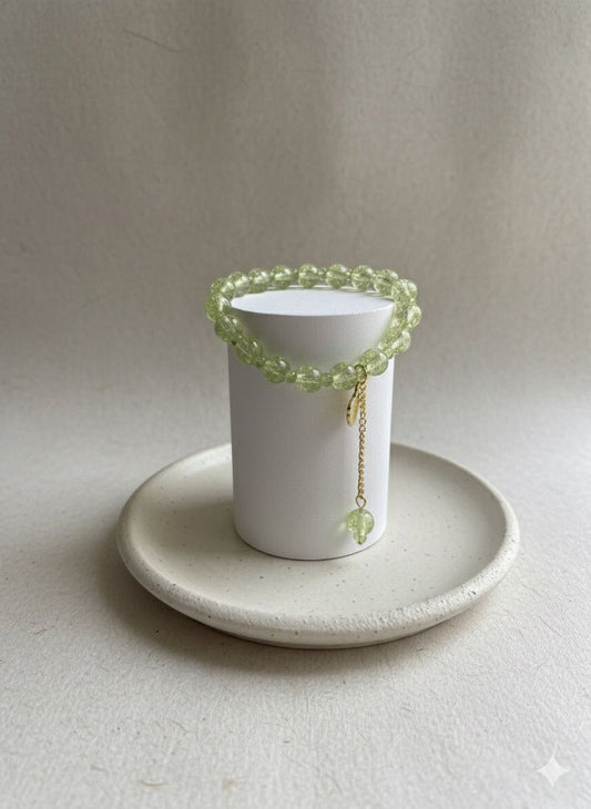 Crackled Glass Beads Bracelet with Charm - 11