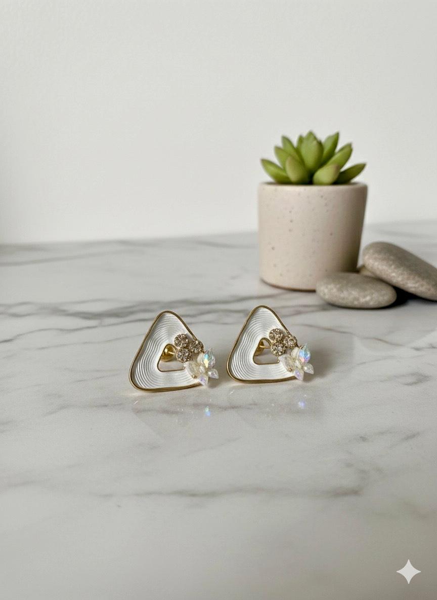 Ivory Petal Glow Earrings