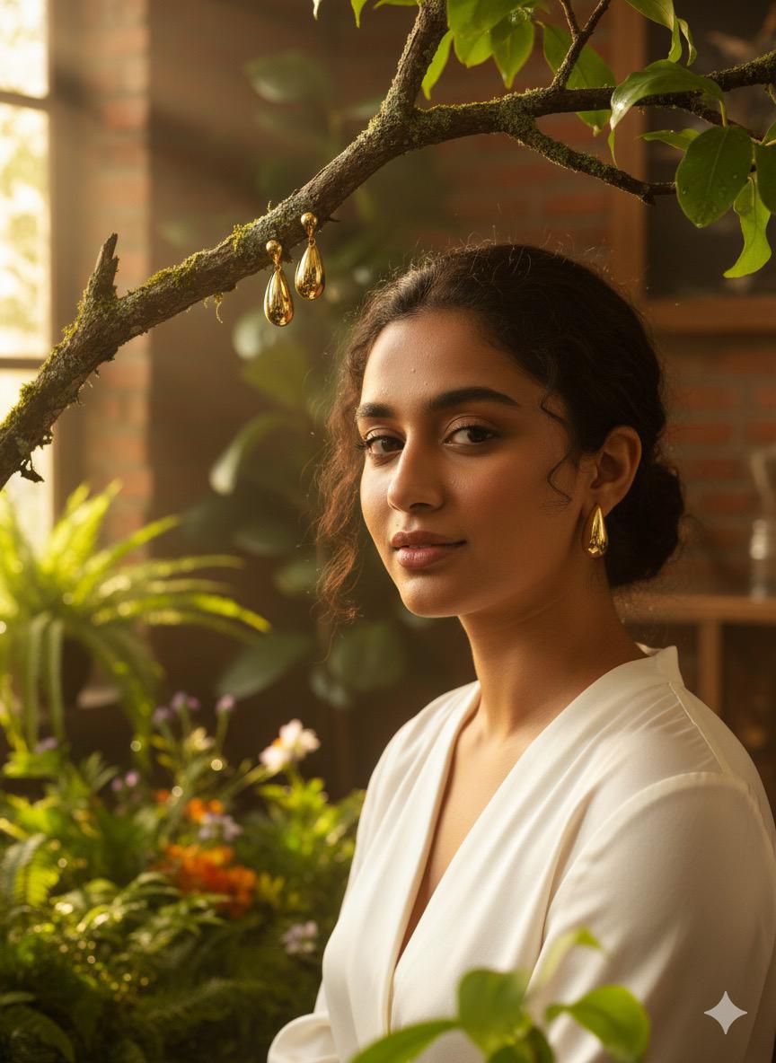 Teardrop Shaped Gold Earrings