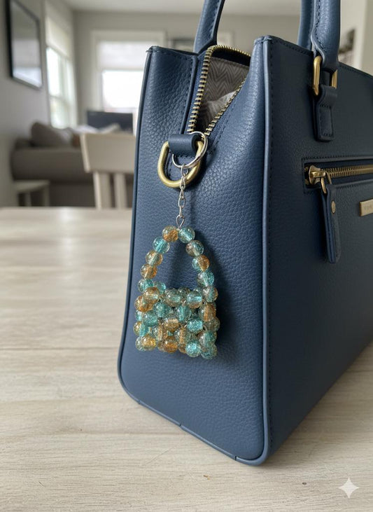 Glass beads Bag Keychain - multicolor
