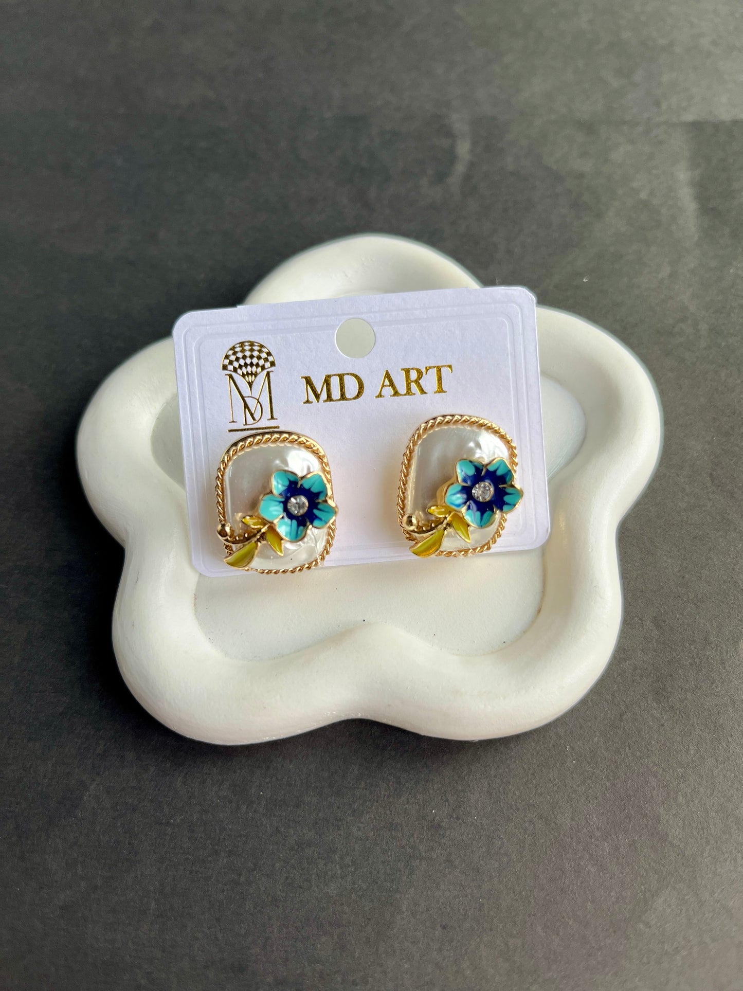 Azure Bloom Knot Earrings