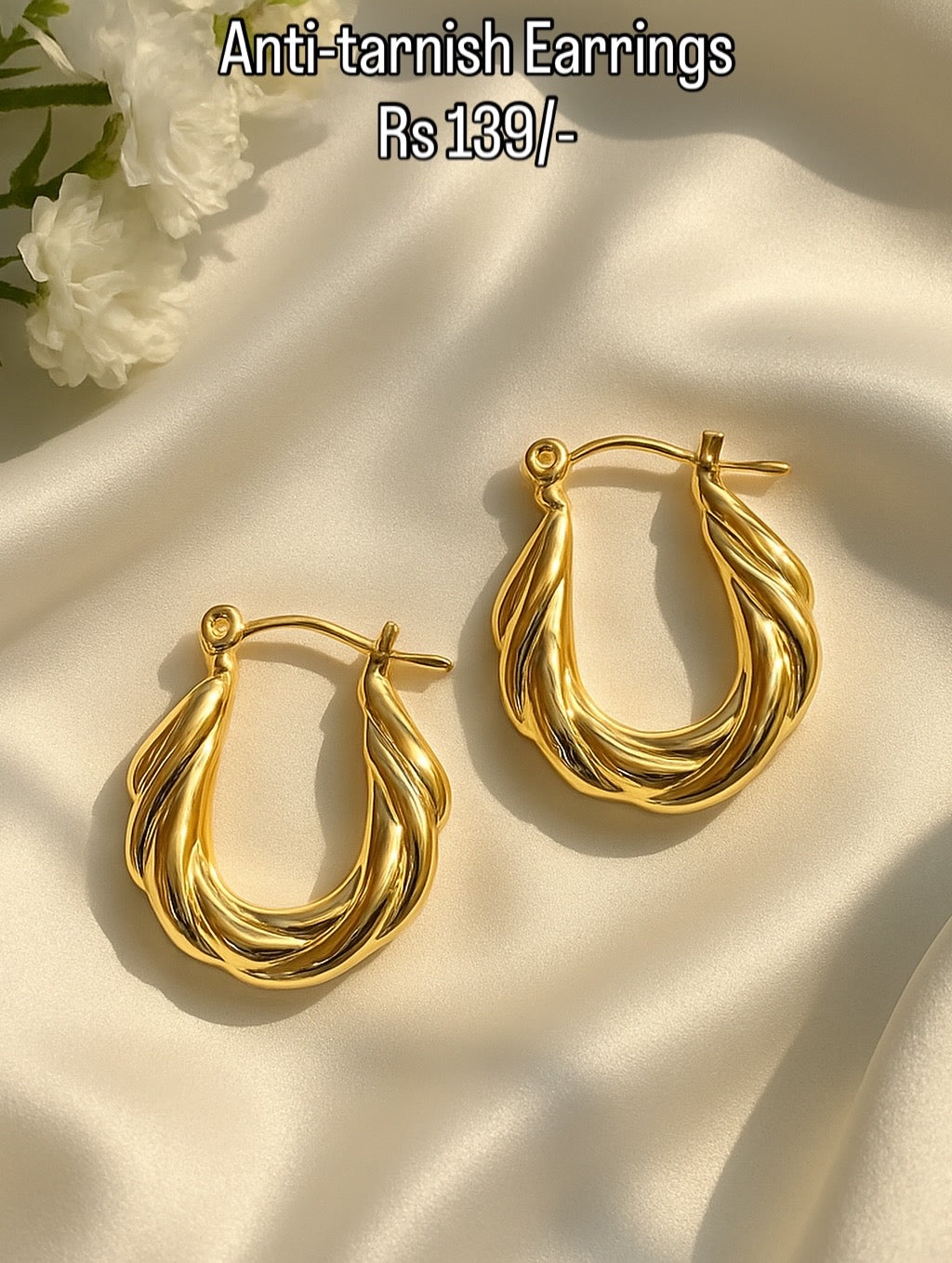 Eda Gold Hoop Earrings - Anti Tarnish
