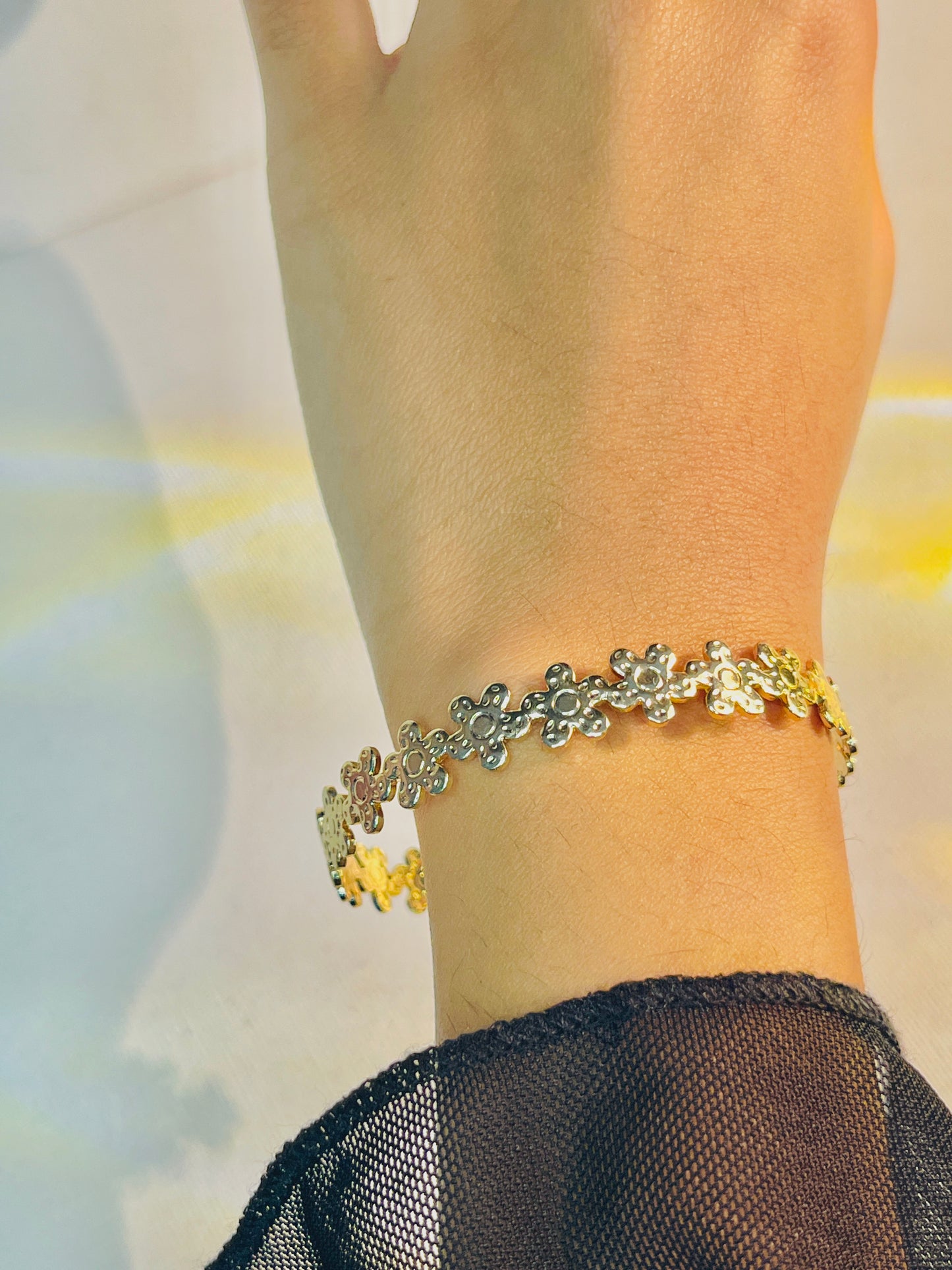 Floral Embossed Adjustable Bracelet