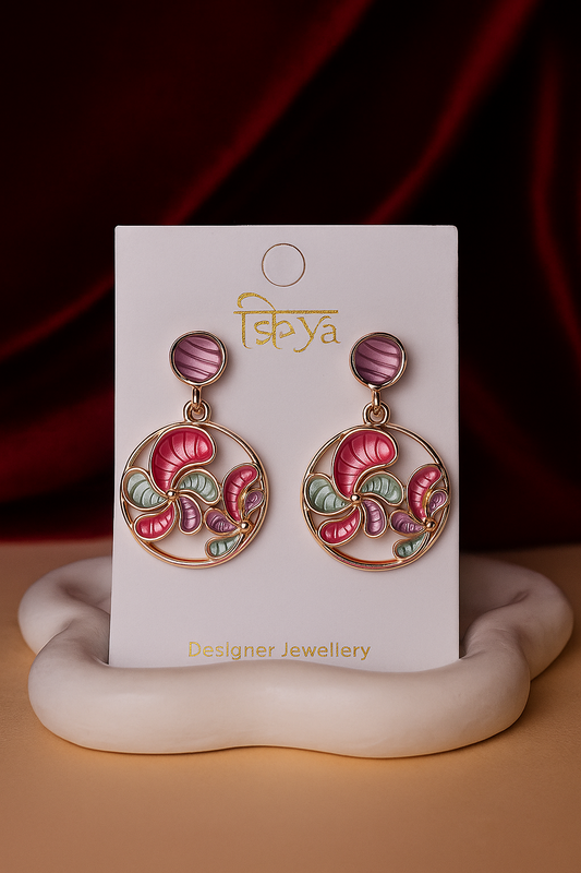 Pastel Bloom Circle Earrings