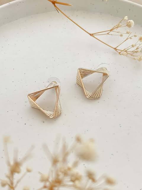 Korean Style Layered Triangle Earrings