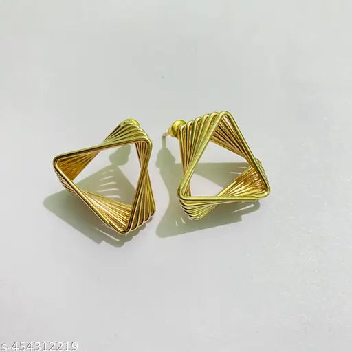 Korean Style Layered Triangle Earrings