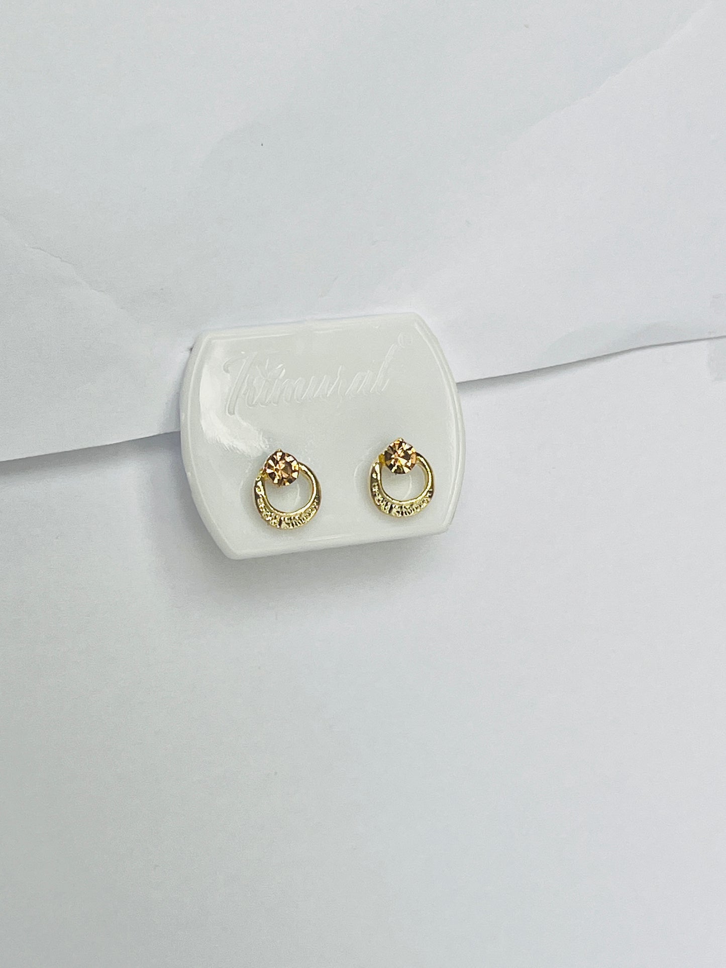 Yellow Stone Gold Stud Earrings