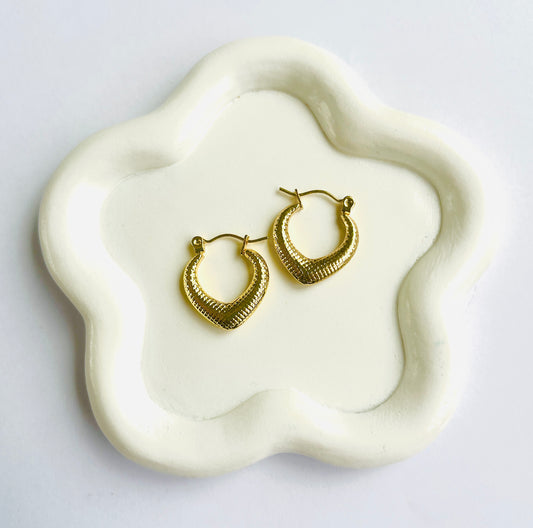 Textured Classic Anti-Tarnish Hoop Earrings