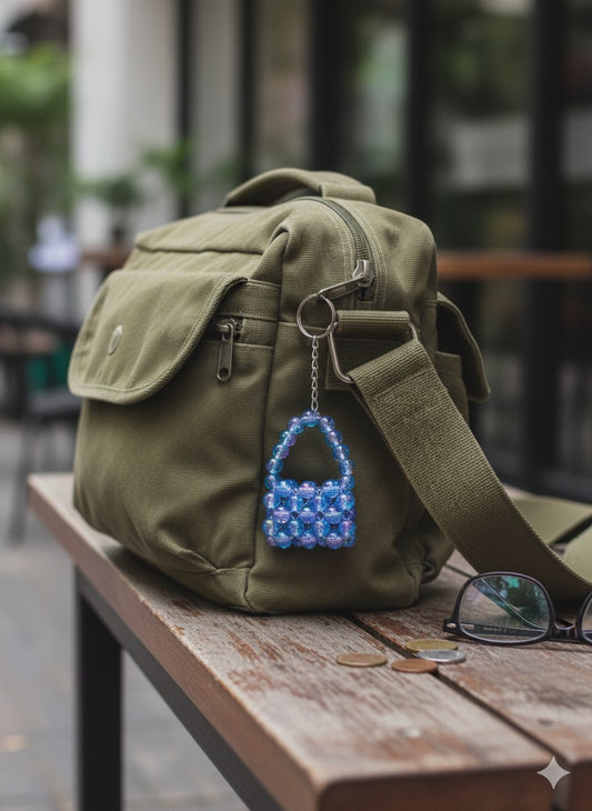 Glass Beads Bag Keychain