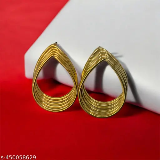 Korean Style Layered Oval Earrings