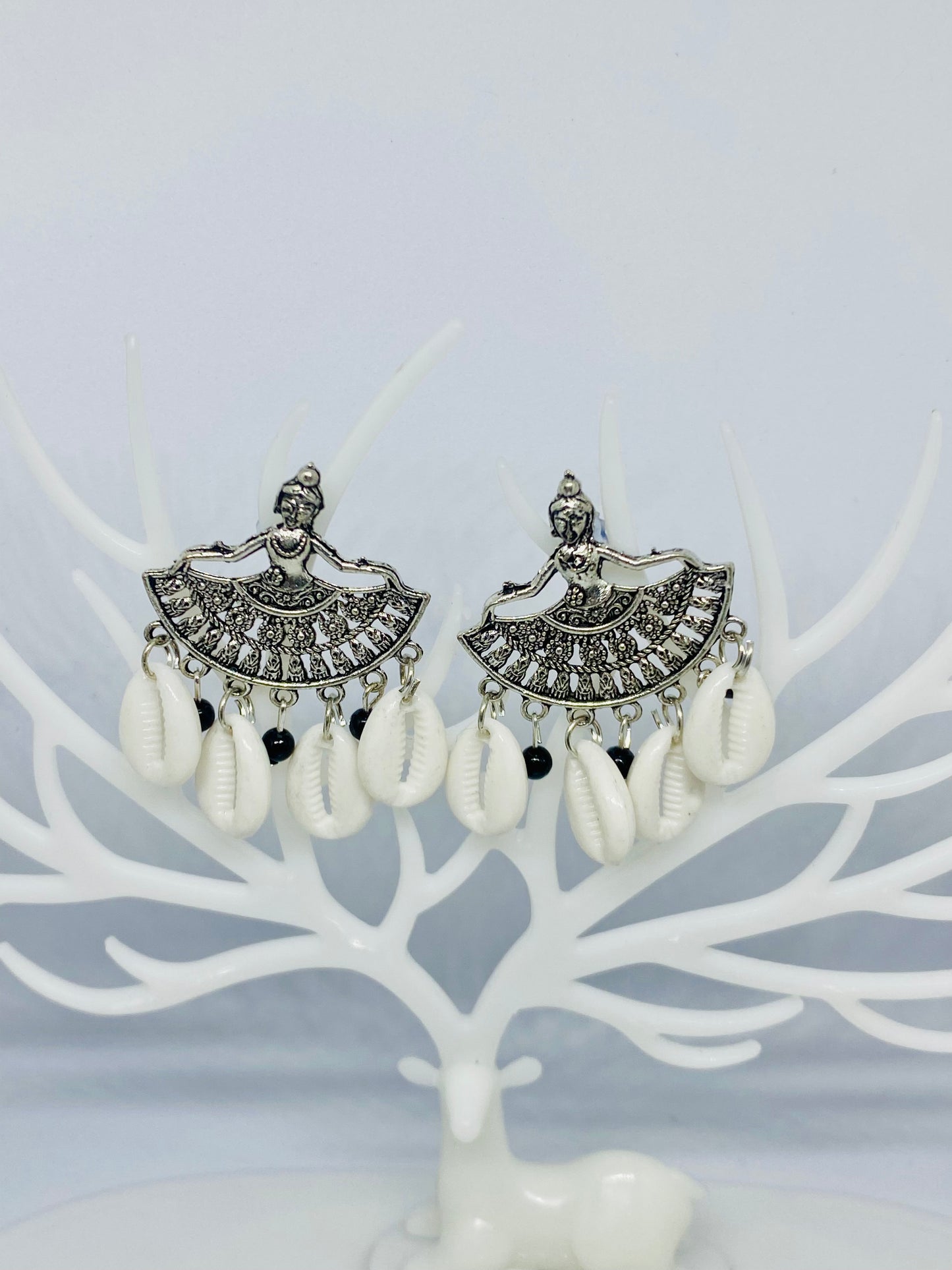 Dancing Girl Oxidised Earrings