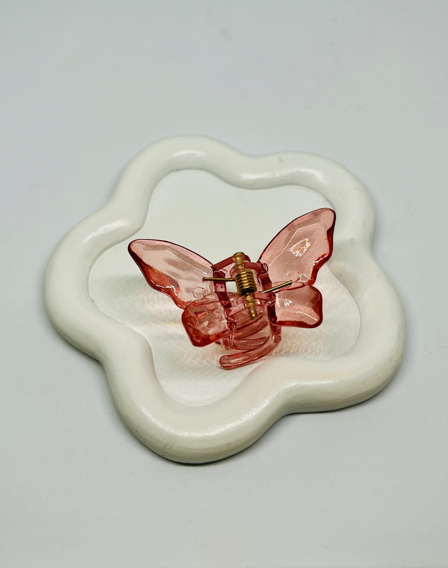Pink Butterfly Glossy Hairclip