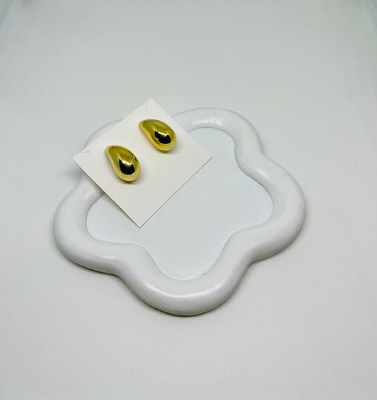 Teardrop Shaped Gold Earrings