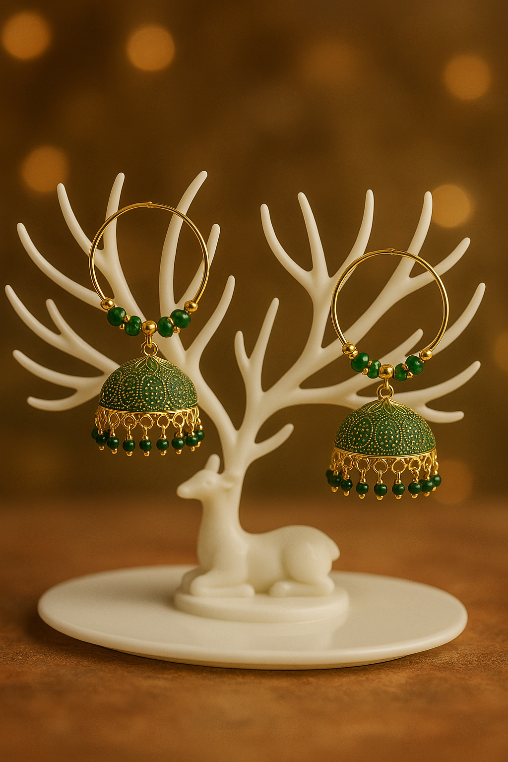 Bridal Green Bali Jhumki