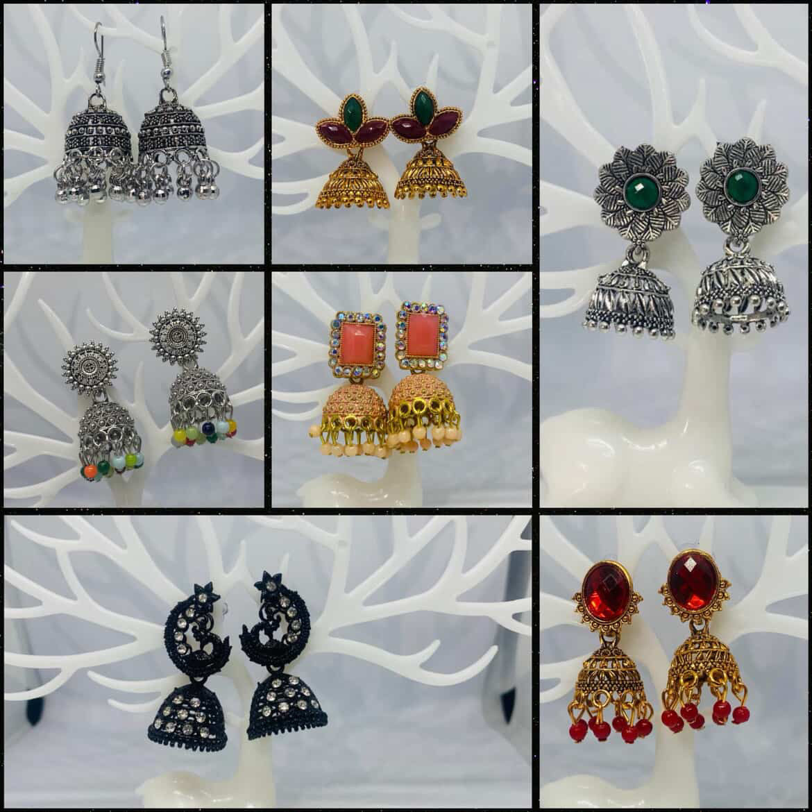 Shine-N-Glitz set of 7 Earrings Combo