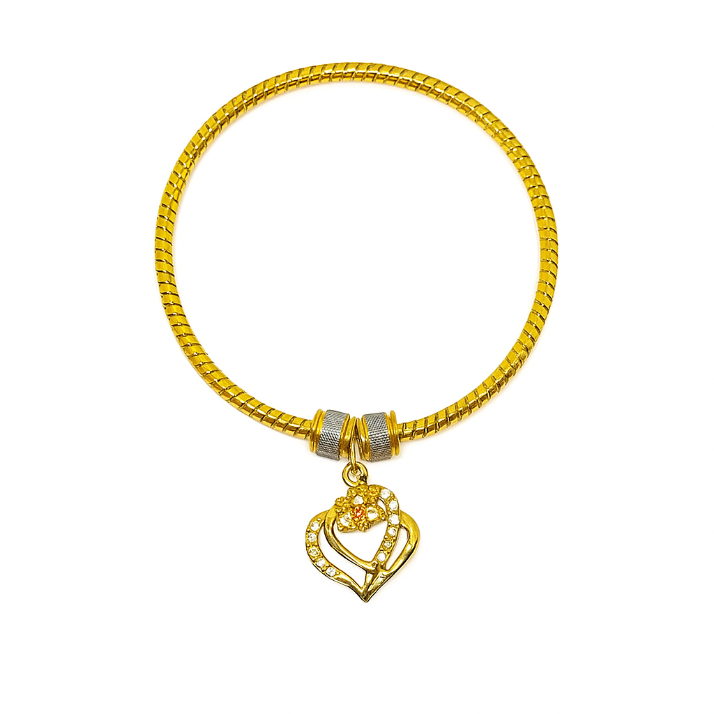 Gold Plated Heart Drop Bracelet