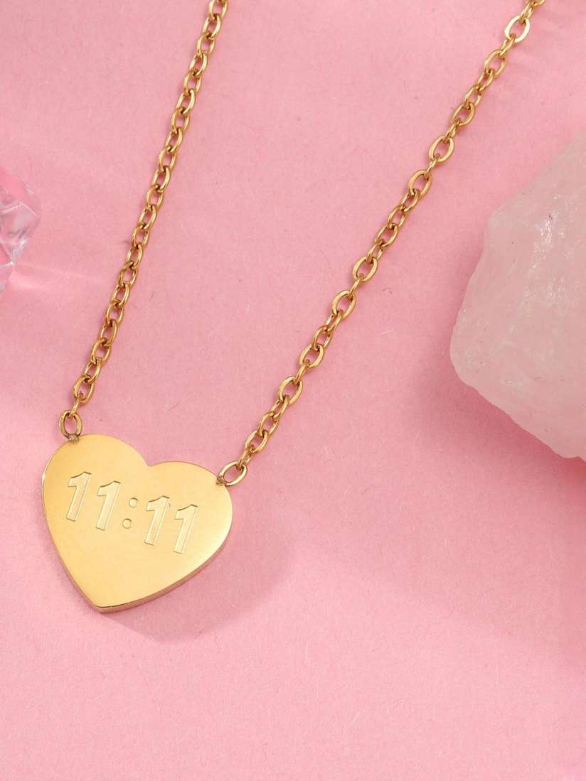 11:11 Heart Necklace - Antitarnish