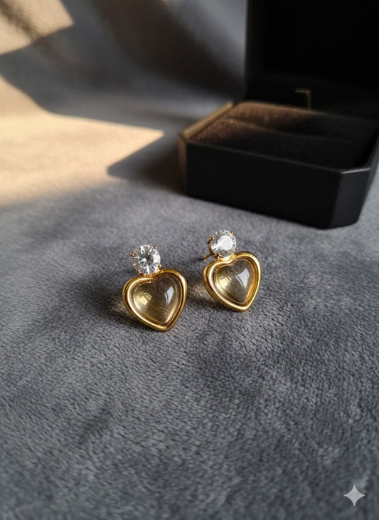 Amethyst Moonlight Heart Earrings