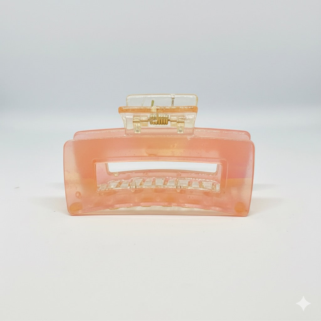 Pink Glossy Rectangle Claw Clip