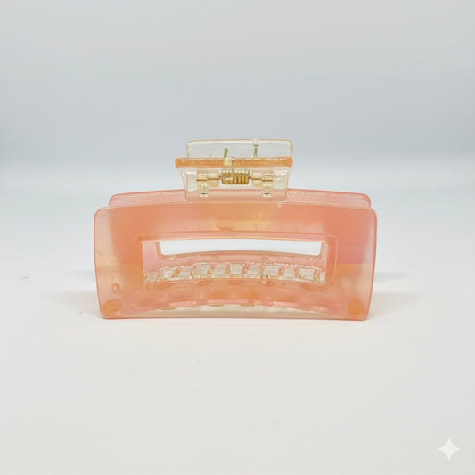 Pink Glossy Rectangle Claw Clip