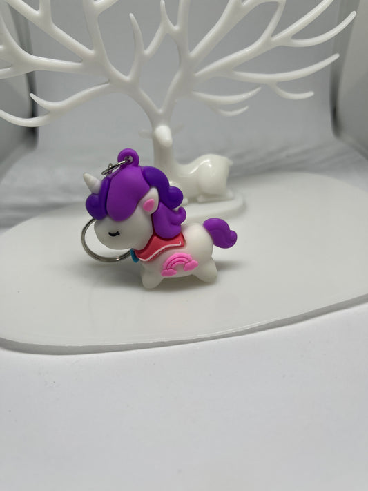 Purple Unicorn Keychain