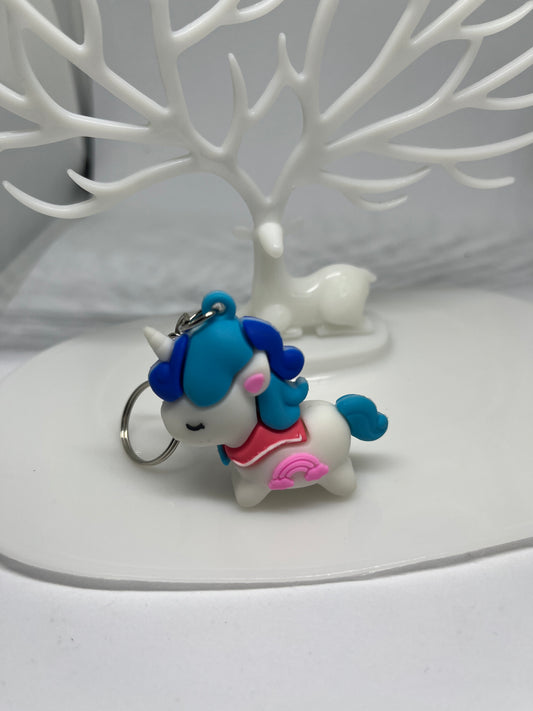 Blue Unicorn Keychain