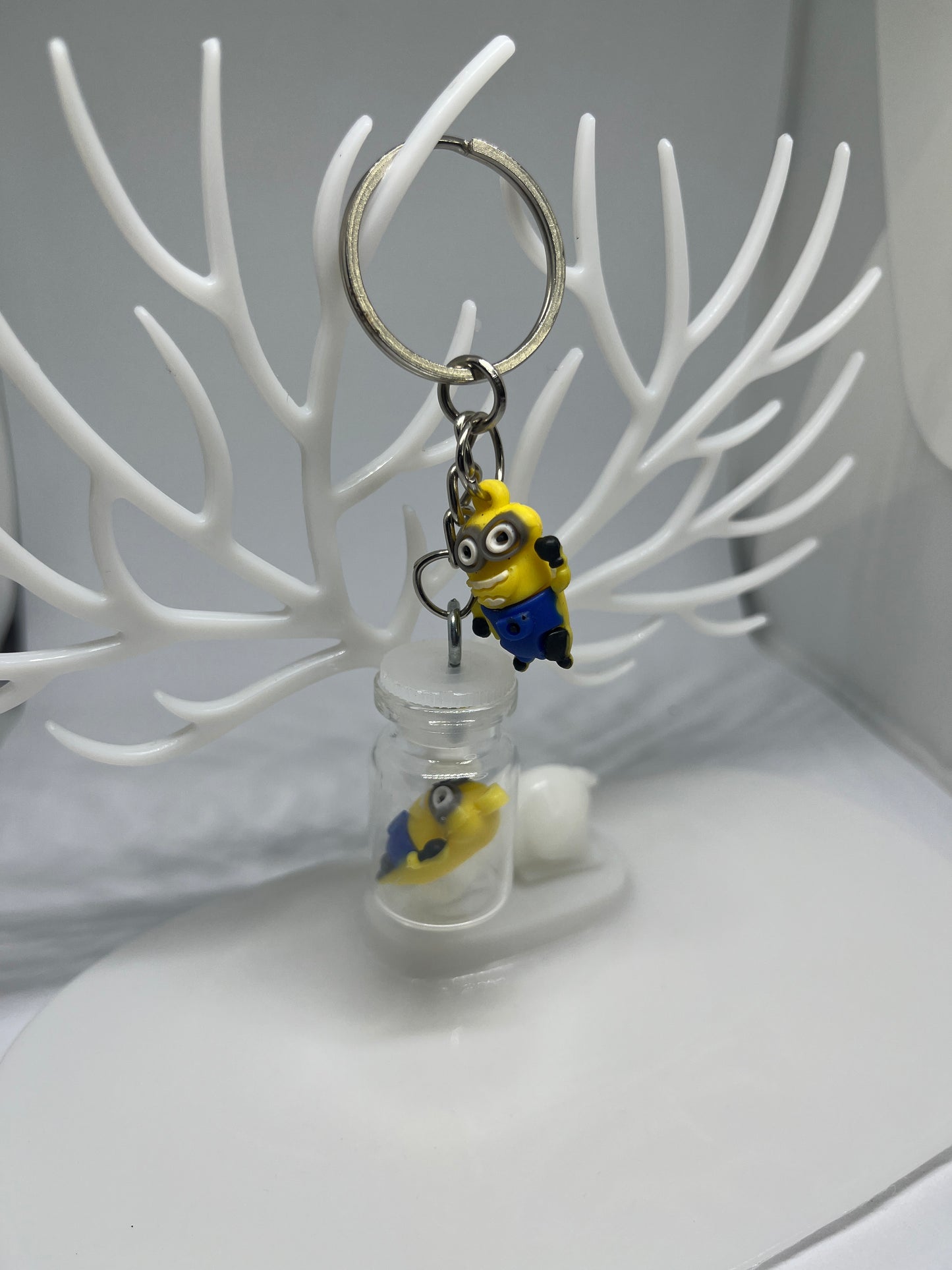 Minion in a bottle keychain