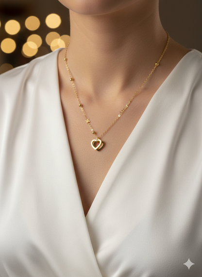 Forever Hearts Gold Necklace