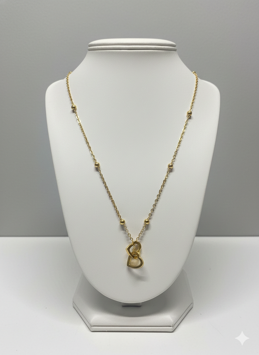 Forever Hearts Gold Necklace