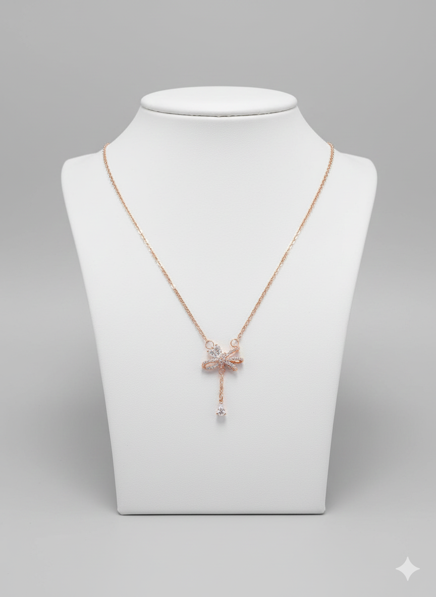 Sparkling Dragonfly Drop Necklace