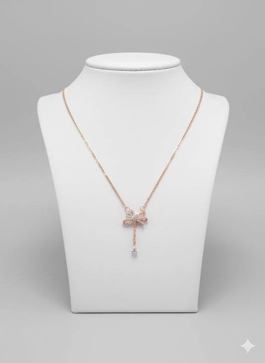 Sparkling Dragonfly Drop Necklace