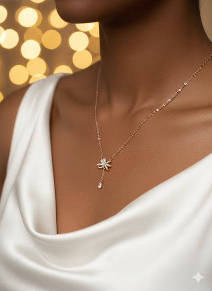 Sparkling Dragonfly Drop Necklace