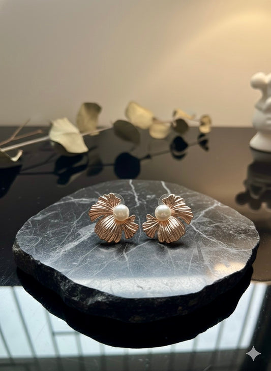Ocean Bloom Pearl Studs