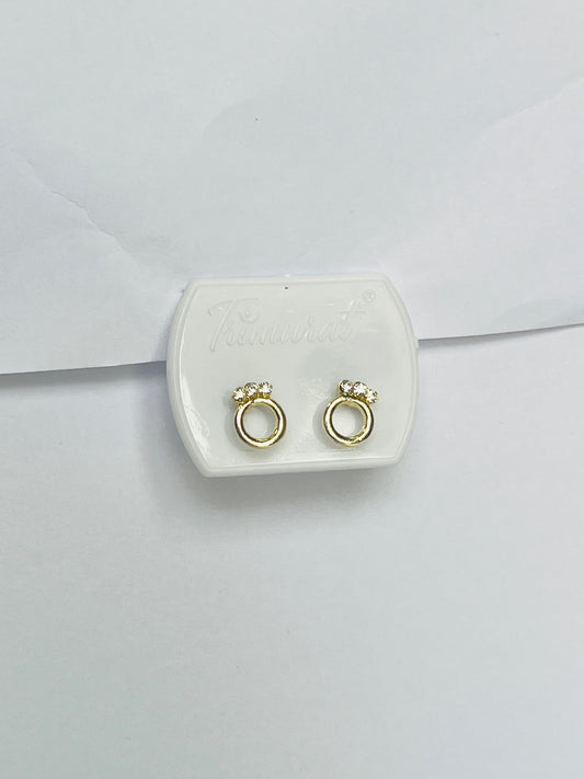 Crown Gold Stud Earrings