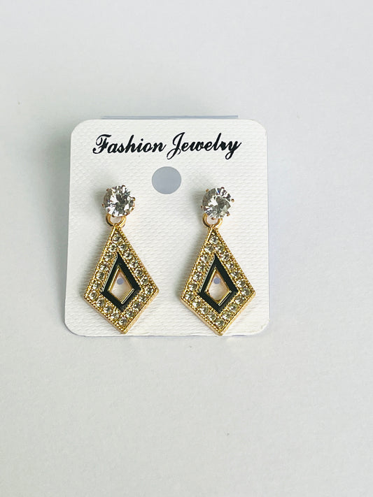 Diamond Glint Dangle Earrings