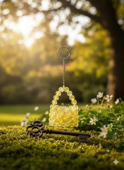 Crystal Bag Keychain - Yellow