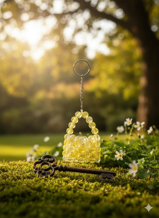 Crystal Bag Keychain - Yellow