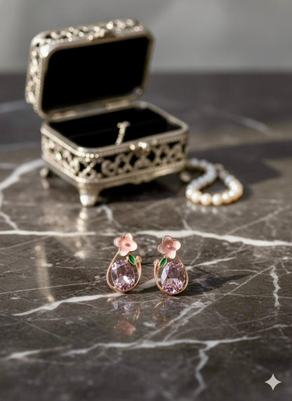 Shine-N-Glitz Floral Fantasy Dreamy Earrings