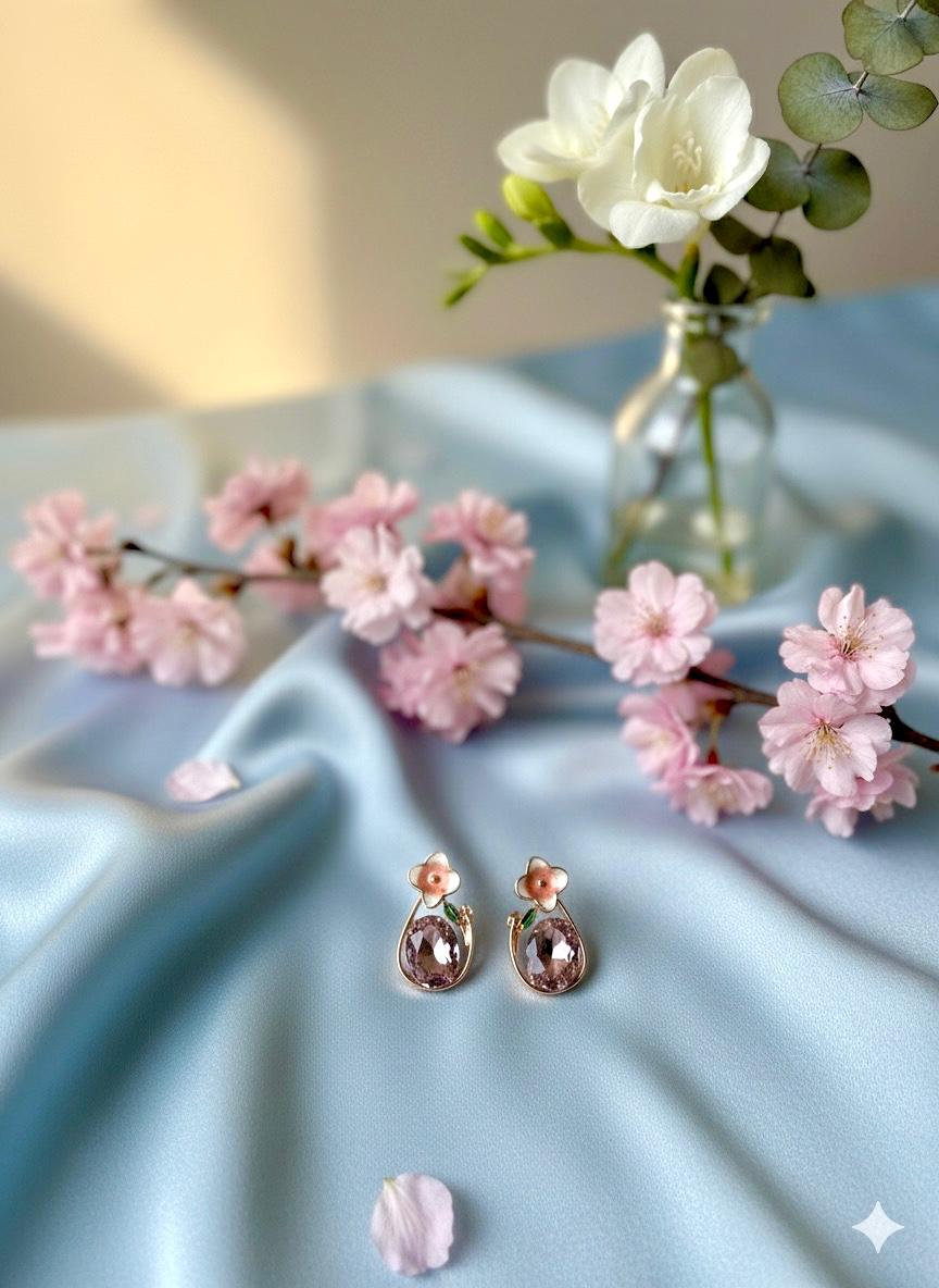 Shine-N-Glitz Floral Fantasy Dreamy Earrings