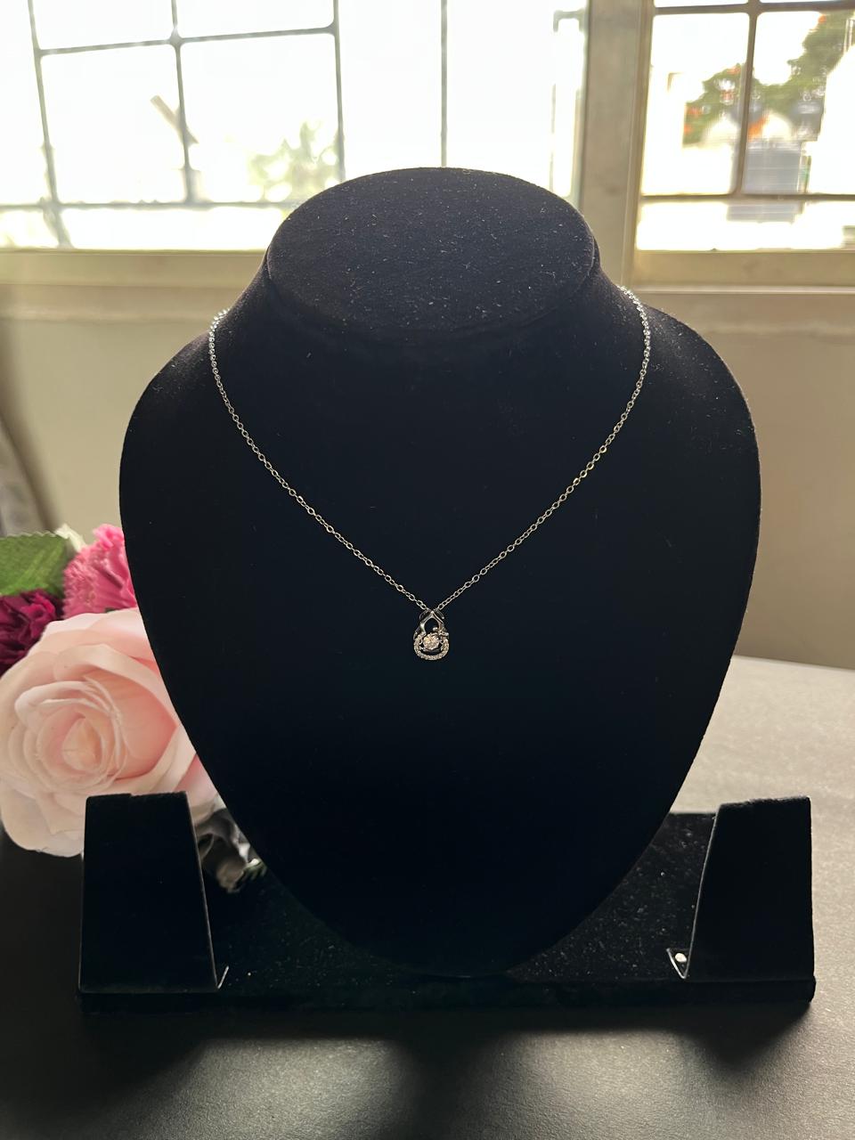 Dancing Diamond Teardrop Necklace