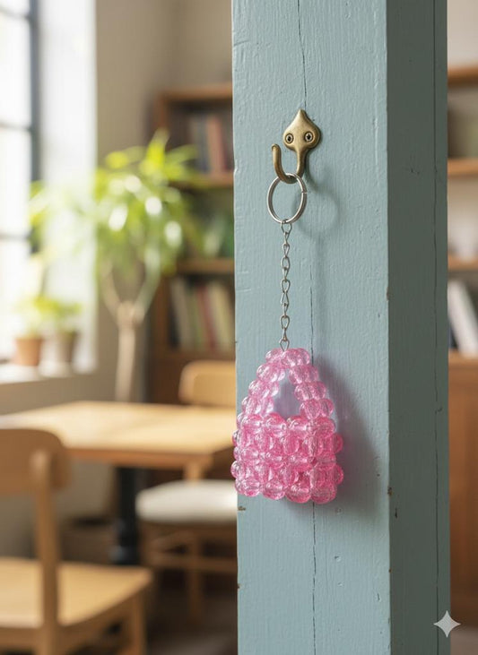 Crystal Bag Keychain - pink