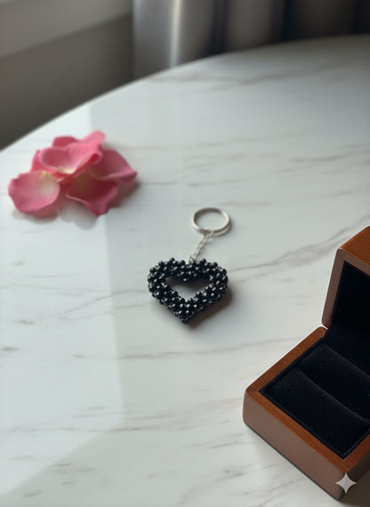 Black Crystal Heart Keychain 🖤
