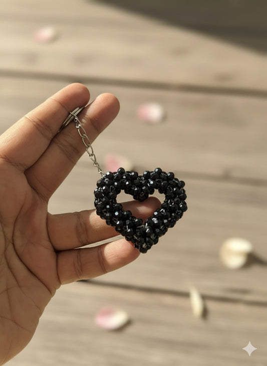 Black Crystal Heart Keychain 🖤