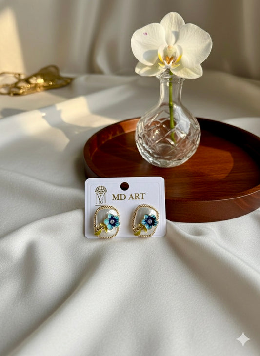 Azure Bloom Knot Earrings