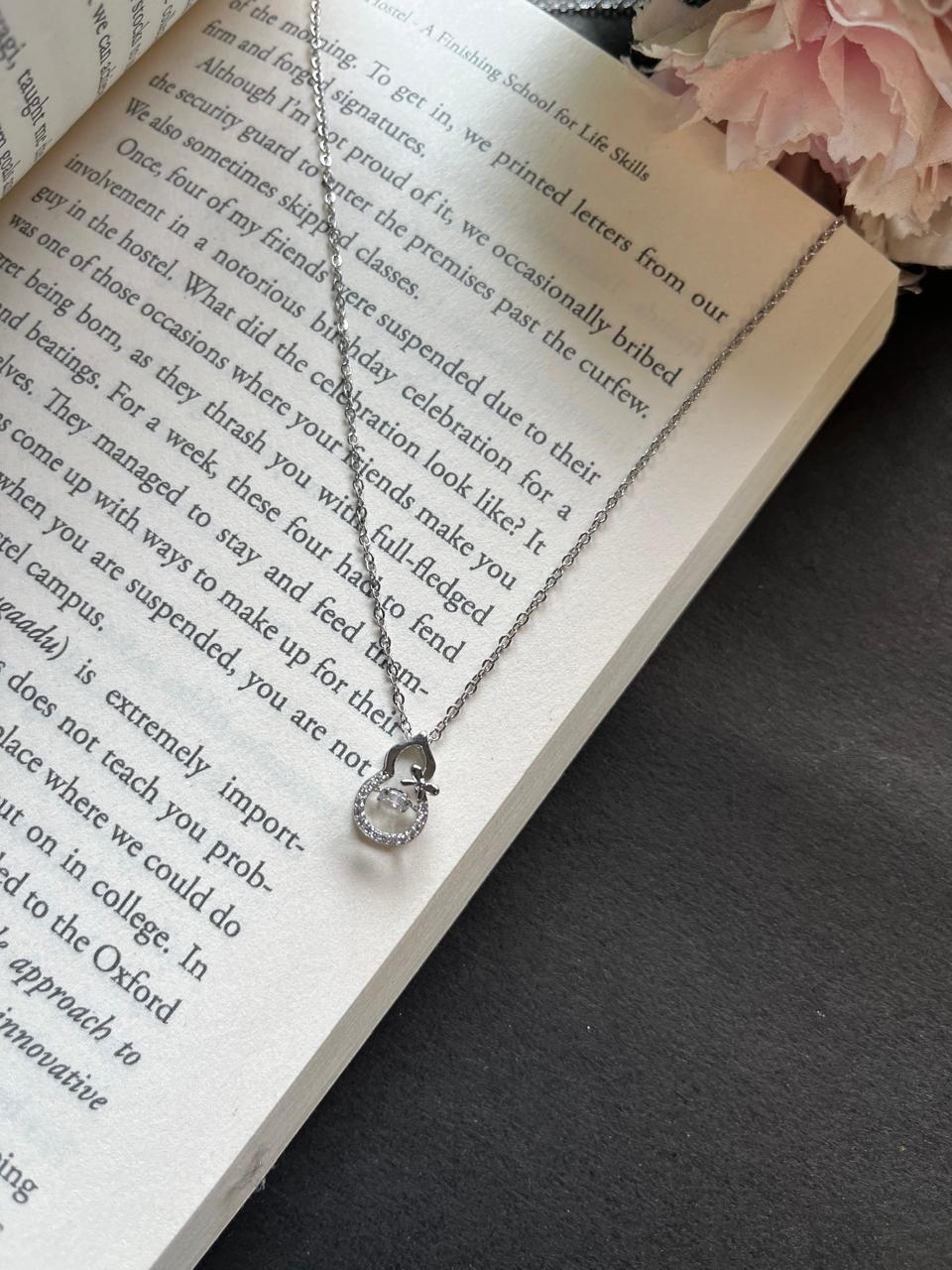 Dancing Diamond Teardrop Necklace