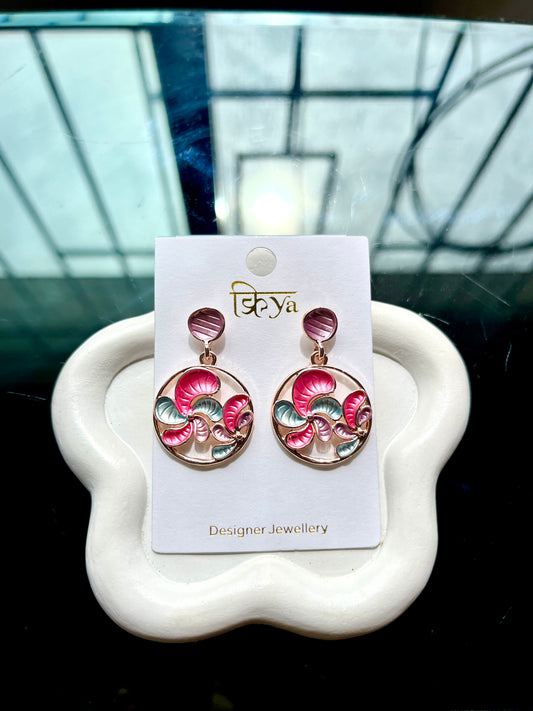 Pastel Bloom Circle Earrings