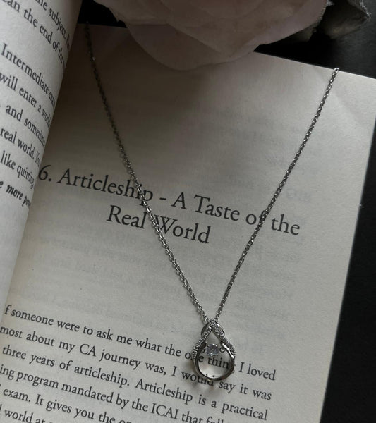 Dancing Diamond Teardrop Pendant with Chain